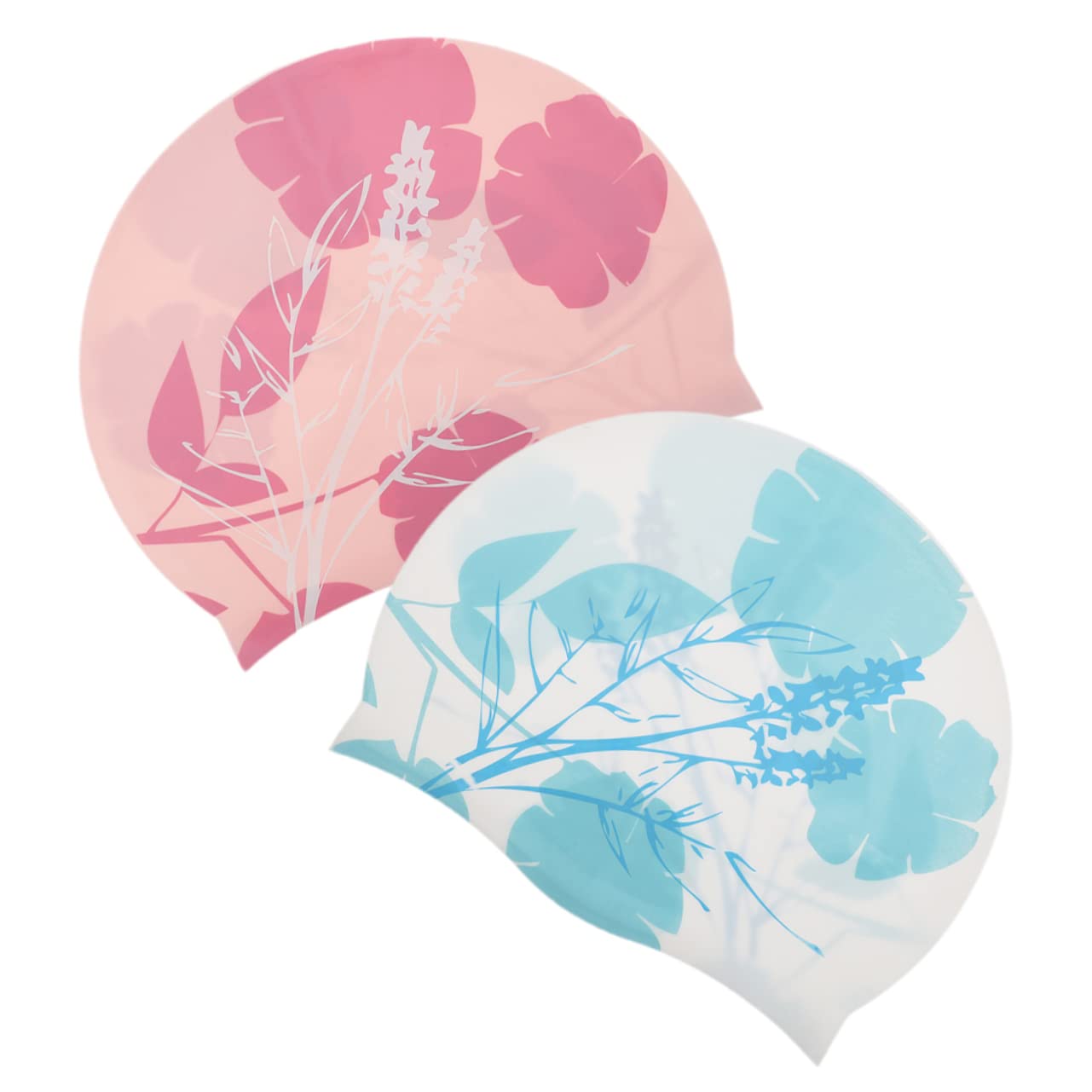 Mipcase Bonnet De Bain Imprimé Bonnet De Bain pour Cheveux Longs Chapeau De Natation Adulte en Tissu Grand Casquettes pour Femmes Gel De Silice