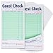Guest Check PKG-CT-G3632 Heavyweight, Single Part, Perforated, Green, 3.4" x 6.73" Qty: 500 (50 of 10 books)