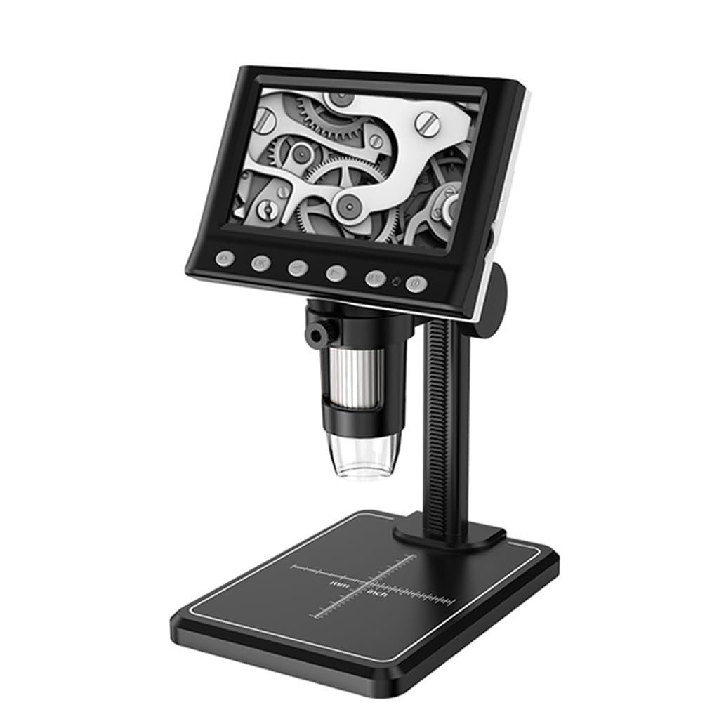 ASerZenith Microscope 4.3 Inch 50X-1000X Magnification Adjustable Led Light Video Camera Microscope