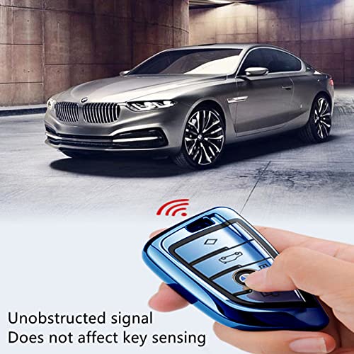 Image of Creativity For BMW X5 Key cover and Key chain accessories (Red set) | Advanced soft TPU key box is compatible with F30 F45 F55 G20 G30 X1 X3 X4 X5 X6 X7 3 5 6 7 8 M5 M6 GT series smart key