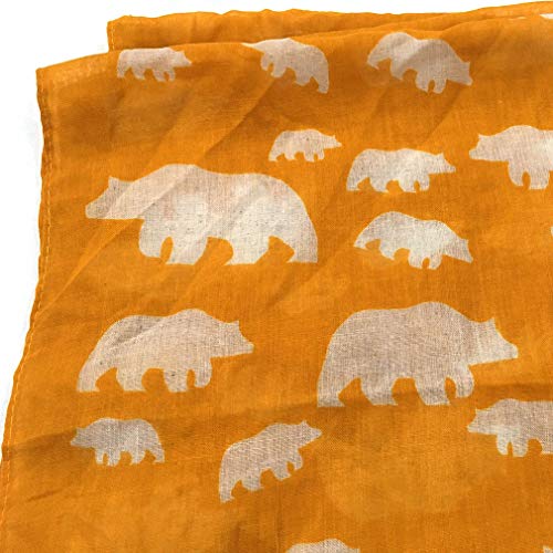 Womens Scarves Lovely Animal Infinity Polyester Loop Ring Scarf Bear Print Yellow2