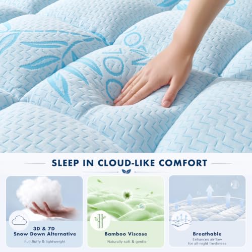 Amazon – Acnalboma Queen Extra-Thick Bamboo-Blend Mattress Topper - image 3