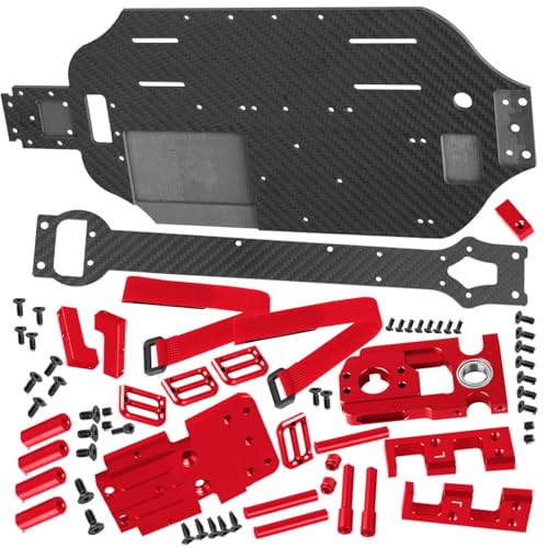 Image of RC Upgrades Part Chassis Protect Armor Skid Plate Guard for 1 /10 F0rd F15O Rapt0r R(101076-4),Carbon Fibre hassis Protect Armor Hops Up,Red