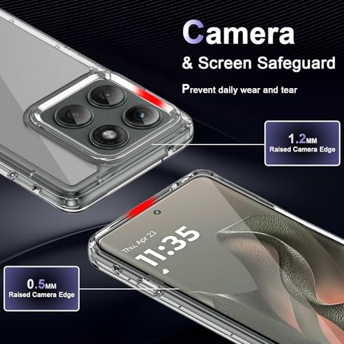 Image of Case for Motorola Edge 2025 /Motorola Edge 60 Pro, Military Grade Drop Protection Phone Case, Yellowing Resistant, Anti-Scratch Hard PC Back, Shockproof Hard Ultra-Thin Protective Cover, Clear