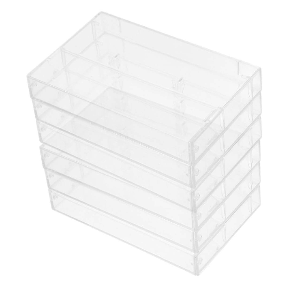 Housoutil 6 Pack Transparent Cassette Tape Holders Storage Box for Car Home Retro Music Cassette Tapes