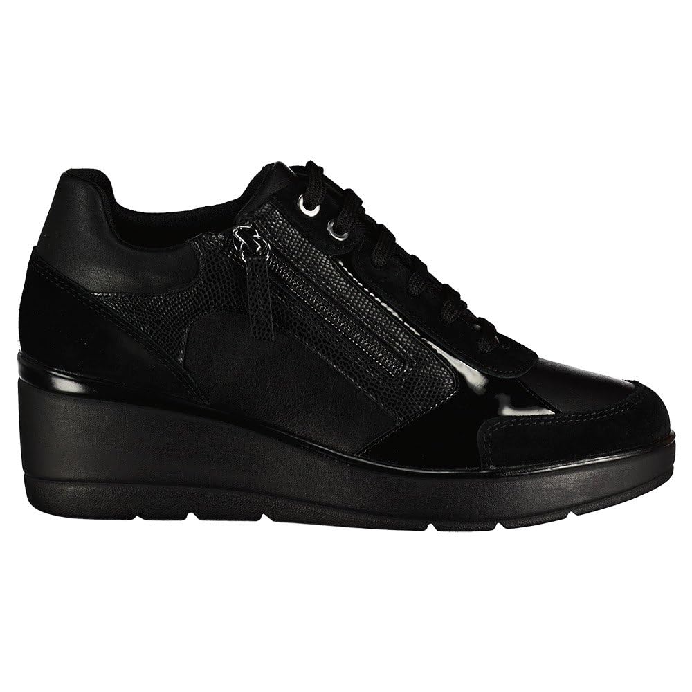 Geox Women's D Ilde C Trainers, Black, 4 UK