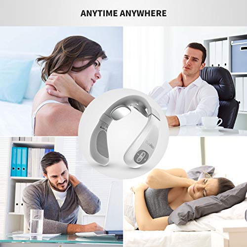Electric Pulse Neck Massager for Pain Relief, Cunmiso Intelligent Neck Massage with Heat, 6 Modes 15 Levels Cordless Deep Tissue Trigger Point Massager, Portable Neck Massager for Women Men Gift Electric Pulse Neck Massager for Pain Relief, Cunmiso Intelligent Neck Massage with Heat, 6 Modes 15 Levels Cordless Deep Tissue Trigger Point Massager, Portable Neck Massager for Women Men Gift