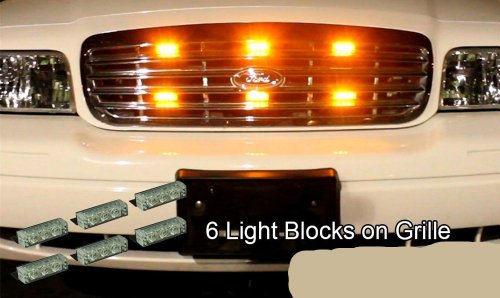 18 X Led Emergency Vehicle Strobe Lights For Front Grille Deck Warning Light (18 Led, Amber) #TOP5