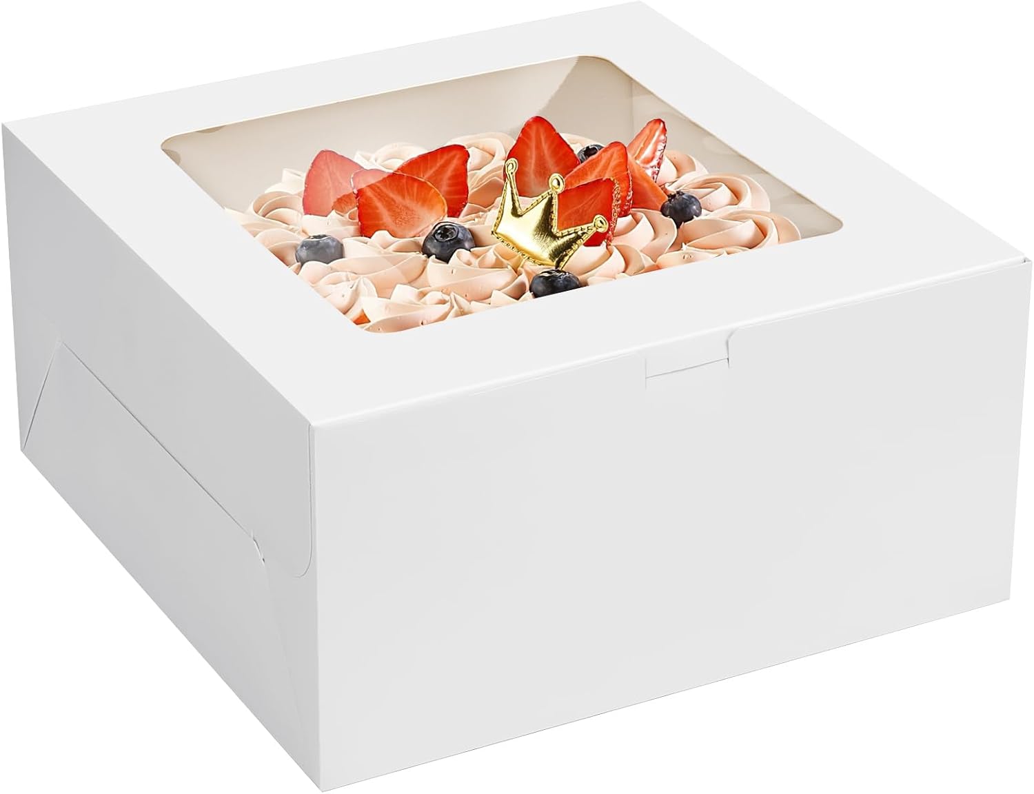 4 Pack Cake Boxes with Window, 10x10x5 inch Cake Boxes