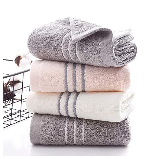 Moguxb Juegos de Toallas 3 Toallas de Mano Toallas de Baño 34 * 74 cm Toallas de Algodón 100% Rosa, Blanco, Gris Toallitas Toallas Absorbentes para Cocina Baño