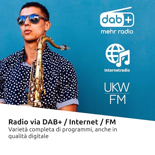 Technisat Digitradio 574 Ir - Radio Internet Stereo (Dab+, Fm, Wlan, Streaming Audio Bluetooth, Display A Colori Da 4 Pollici, Usb, Aux In, Jack Per Cuffie, Sveglia, 10 Watt, App/Telecomando) Argento - 2