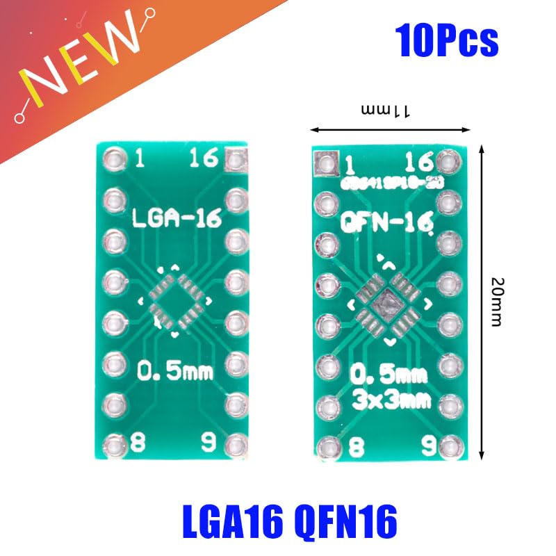 Wiring Connecting Terminals - 10Pcs 16P LGA16 QFN16 Transfer Board Adapter PCB Pinboard SMD to DIP16 DIP Pin IC Test Plate 0.5mm 2.54mm Pitch Converter Socket