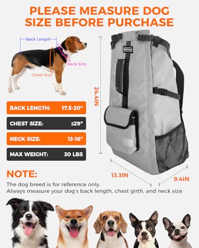 FOXFOCUS Waterproof Dog Backpack Carrier