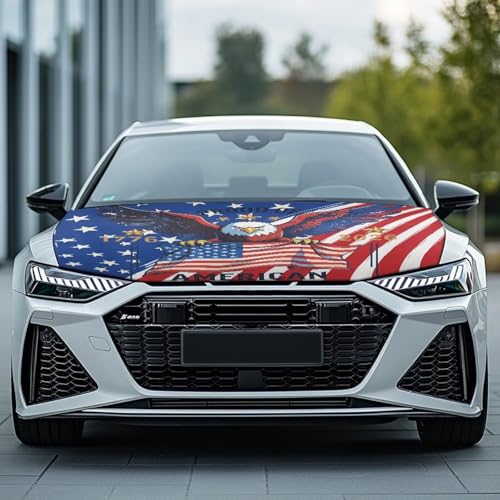 Image of 250th USA Proud Car Half Car Cover Sunshade Waterproof Portable Car Cloth Windshield Hood Universal for Cars All-Season Protection