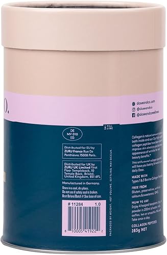 Miniatura 2 de DOSE & CO. Péptidos de colágeno puro para cabello, piel y uñas, sin sabor, suplemento en polvo de 10 onzas
