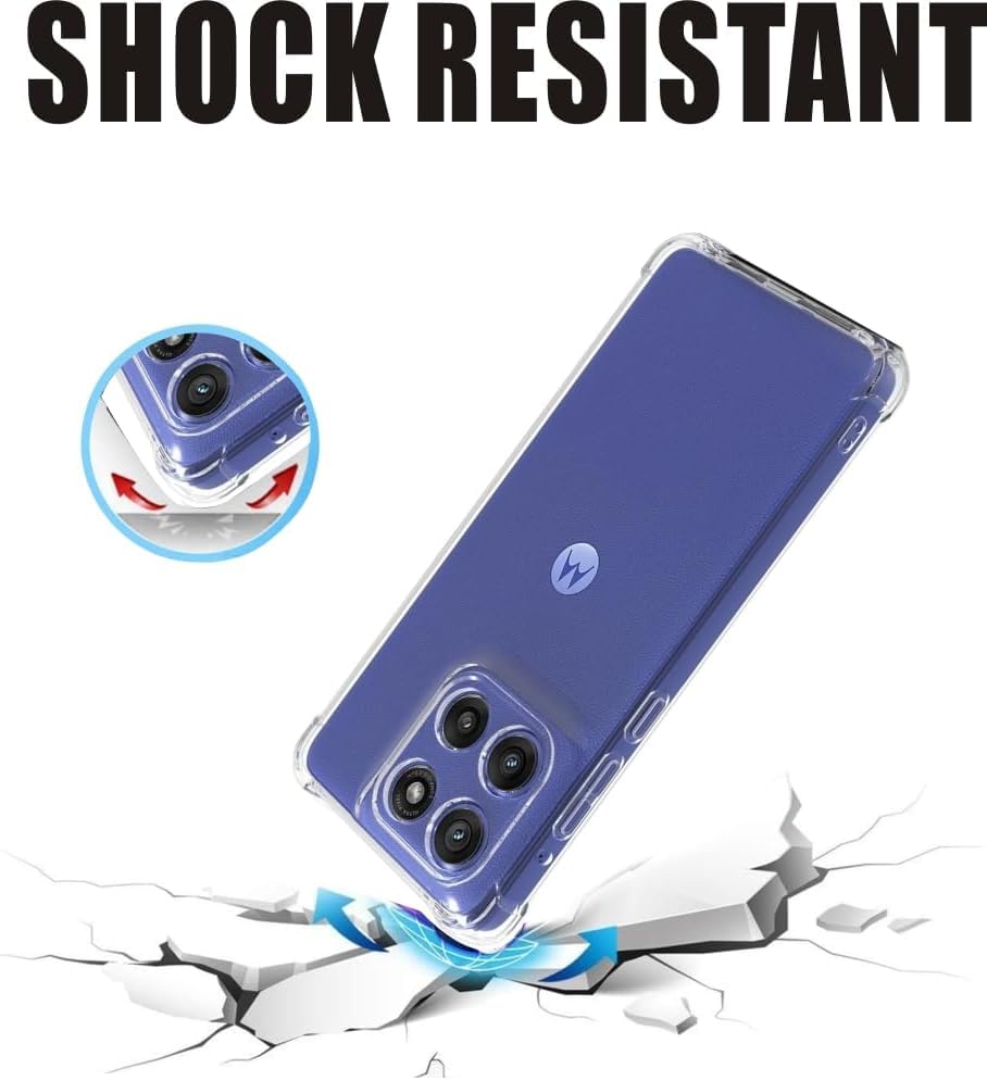 Image of REALCASE Silicone Moto Edge 60 Stylus 5G Back Cover Case, Scratch Resistant Protective Crystal Clear Transparent Shock Proof Bumper Back Cover Case for Moto Edge 60 Stylus 5G