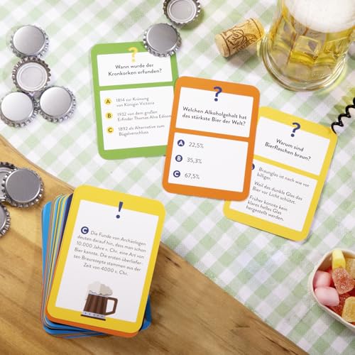 Bier Wissens-Quiz: 50 spannende und kuriose Fragen für Bier-Liebhaber | Partyspiel und originelles Geschenk für Bier-Fans | Ratequiz im Spielkartenformat