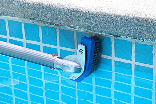 Daveyspa 5-inch Heavy-Duty Swimming Pool Cleaning Brush with Aluminum Handles and Stainless Steel bristles is Ideal for handling Stubborn Stains in Concrete and Granite Pools.