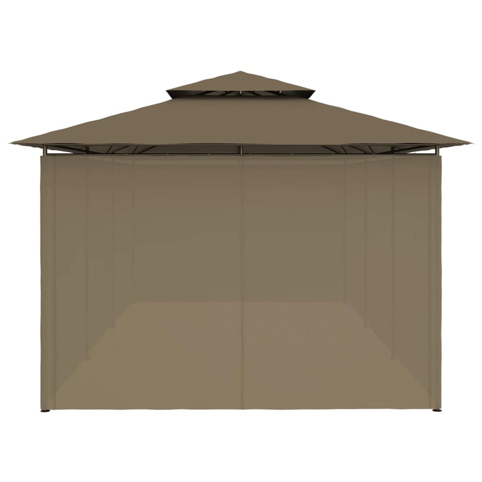 Pawilon z zasłonami, pawilon kempingowy, pawilon ogrodowy, 600 x 298 x 270 cm, kolor taupe, 180 g/m²
