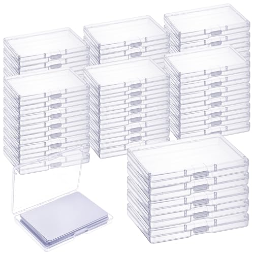 Caeuiciw 50 Packs Business Card Case, Credit Cards Cases, Eyelash Cases Holder, Plastic Clear Small storage Case for Business Cards, Credit Card, Eyelash and Gadgets