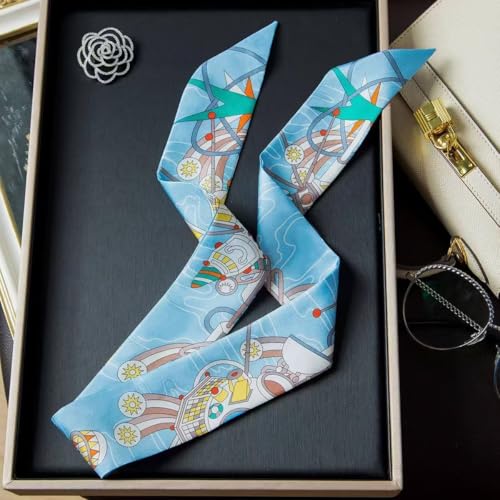 Image of Pure Mulberry Silk Scarf - Lightweight Neckerchief,Packed Handbag Band Hair Neck Scarves for Fashion Gifts