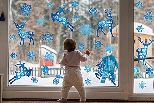 ANHUIB Blu Adesivi per Finestra Fiocco di
