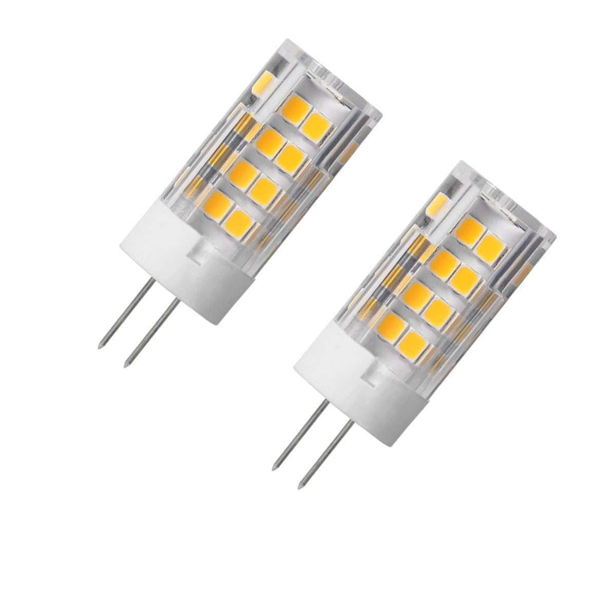 Aoxdi G4 LED Bulbs 5W, 51 SMD 2835 Mini LED Light Bulb, Warm White, AC 220-240V, 2-Pack