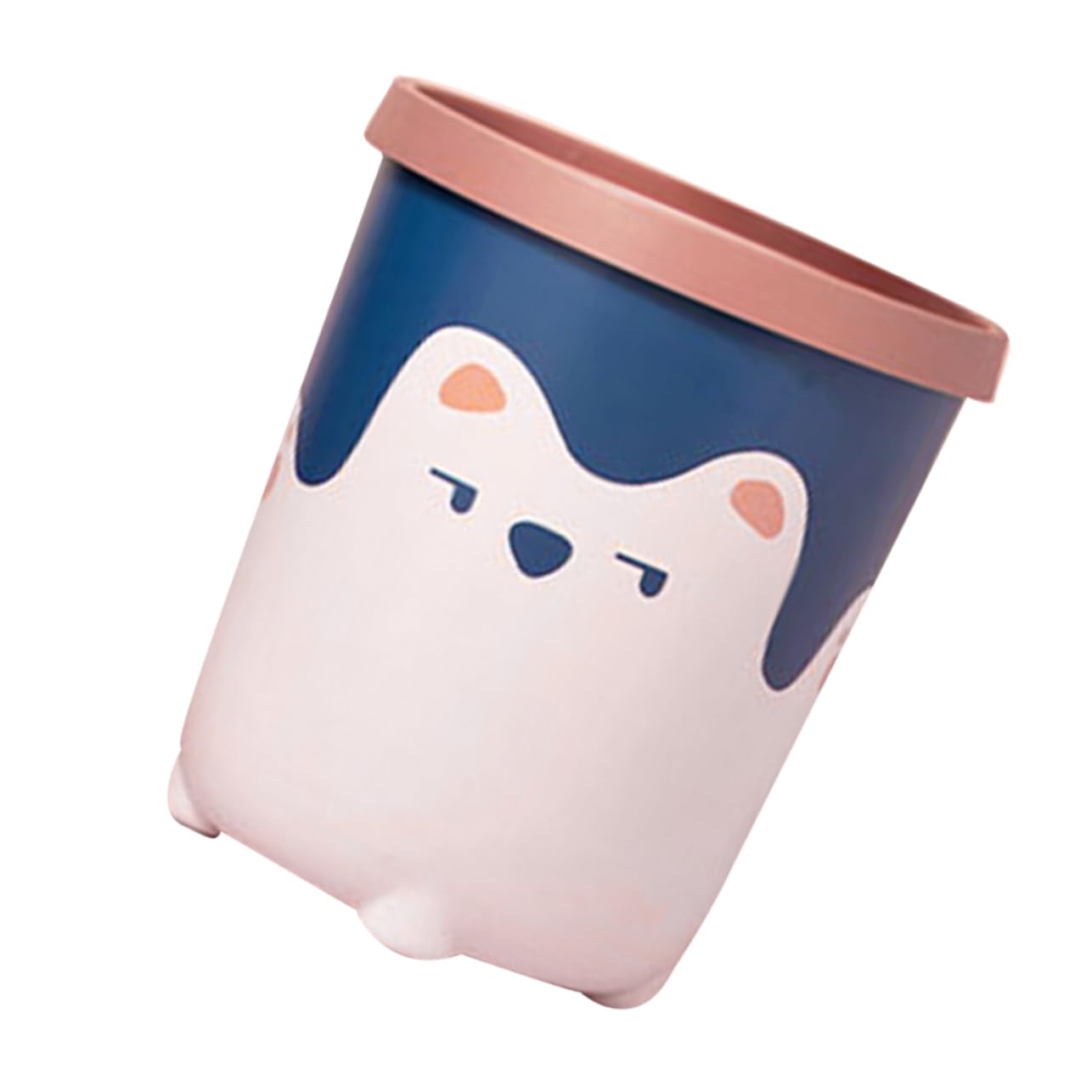SOLUSTRE Cute Cartoon Waste Bin Bathroom Trash Can for Adorable Plastic Trash Can for Bedroom Kitchen and Bathroom Decor Bright and Playful Design