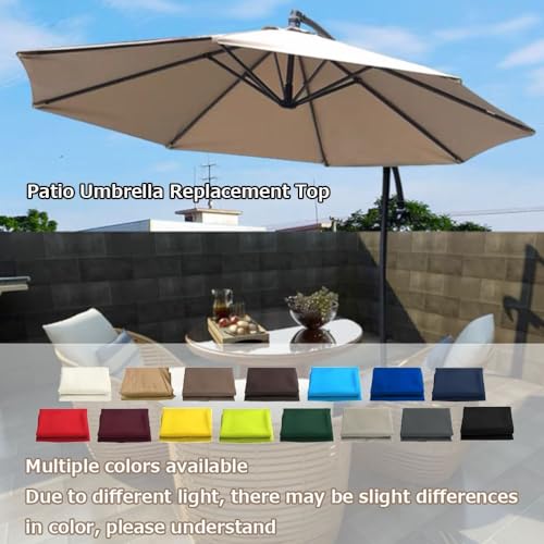 KXXZAAU Garden Sun Umbrella Replacement Canopy 8 Ribs Patio Replacement Umbrella Top Covers 7.5ft 9ft 10ft Polyester Beach Umbrella Shade Cloth(Color:Red,Size:230cm/7.5FT)