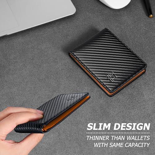 Image of Gostwo Mens Wallet RFID Blocking Slim Minimalist Bifold Wallet with ID Window & Business Card Holder, Thin Front Pocket Design, Stylish Wallet for Men, Teen, Boyfriend, Husband