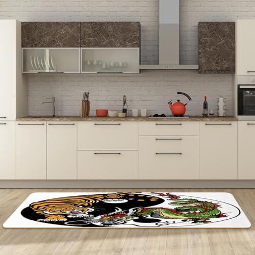 Tapis de cuisine antidérapants lavables Lot de 2 pour sécuriser et décorer le sol