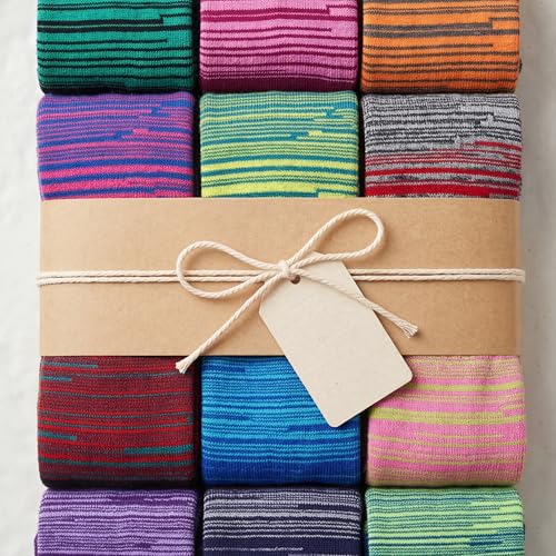 Image of Tipi Toe Women's Fun Patterned Dress Socks, 12-Pack Lightweight Colorful Crew Socks, Casual Novelty Assorted Designs