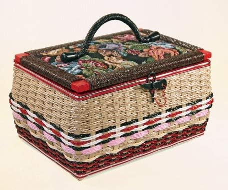 Amazon Co Jp 日本製 裁縫箱 縫製バスケット 裁縫用品収納ボックス 昔懐かしい手編み裁縫箱 家庭用ミシン収納 バスケット 手編みミシン 糸針 はさみボックス 多用途 アンティーク調 ゴブラン織 針 糸 宝石 装飾品 ホビー