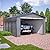 LZbeiteM 13 x 20 ft Car Ports Heavy Duty - Prefab Metal Carport with Galvanized Steel Roof with Sidewalls Enclosure Kit, Sturdy Heavy Duty Metal Carport for Cars, Boats, and Tractor
