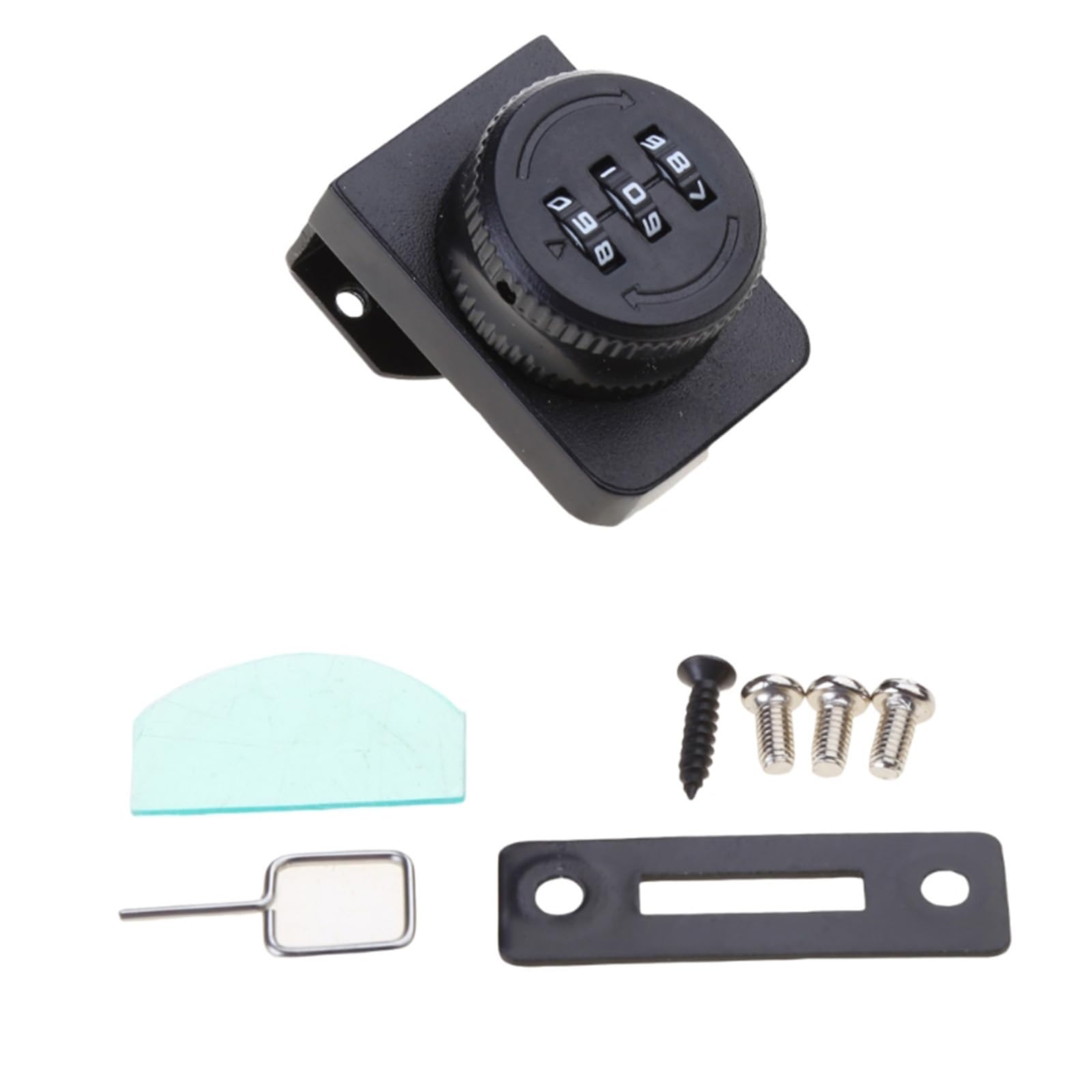 Jazuaiao Black Glass Door 3Digit Combination Cabinet Lockers Keyless Privacy Password For Home Glass Door Password