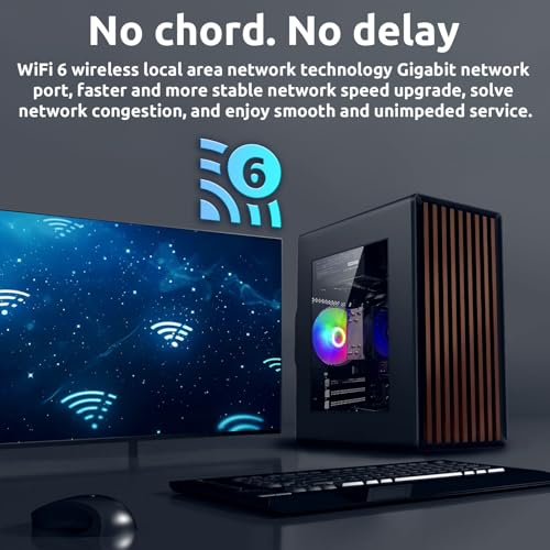 Image of Desktop Computer Gaming PC, Intel i7 4770 3.4GHz, 16GB RAM, 512GB SSD, | RGB Fan x 3, Wi-Fi 6.0, Prebuilt Windows 11 Home, Tower Computer for Gaming, Office and Study