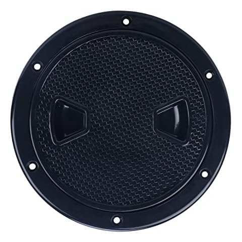 Hoffen 4"- 8" Hatch Black Round Non Slip Inspection Hatch w/Detachable Cover for Marine Boat Yacht (6 inch) Cover