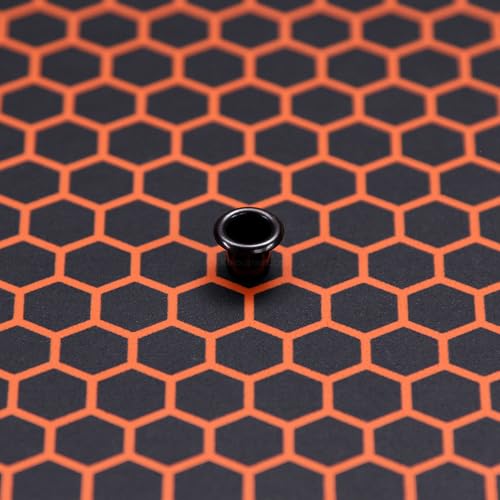 Image of KYDEX Thermoform Sheet - (Honeycomb Camo) - (Hunter Orange /Black - Reversed) - (12in x 12in) - (1 Sheet) - (for Holster Making, Cosplay, Hobby) - (USA Made)