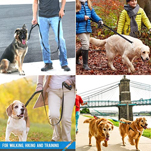 Image of Heavy Duty Dog Leash - 2 Handles by Padded Traffic Handle for Extra Control, 6foot Long - Perfect for Medium to Large Dogs (6 ft, Bright Green)