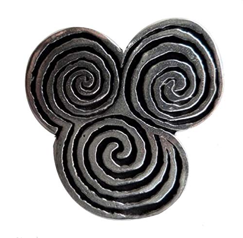 Celtic Triple Spiral Pin Badge - Hand Made in Cornwall, England in Solid Pewter