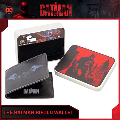 DC Comics The Batman Bifold Wallet, Slim Wallet with Decorative Tin for Men and Women, Multicolor2