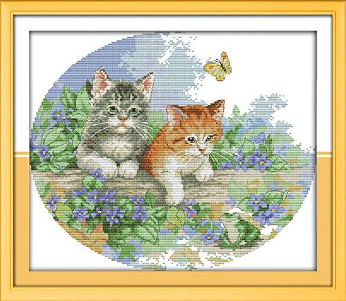 Pintura de diamante 5D de gatito kit completo DIY de bordado 30x40 cm