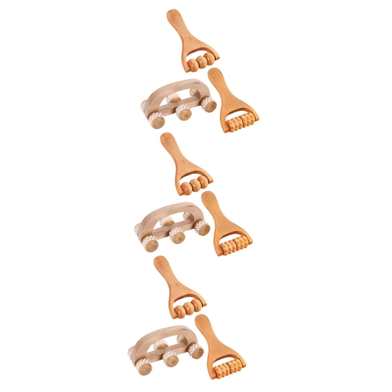 FOMIYES 3 Juegos Conjunto De Masajeador Massage Roller Masajeador De Pies Barril Masajeador De Espalda De Mano Botín Masajeadores Faciales Rodillo De Masaje Herramienta Madera 3 Piezas * 3