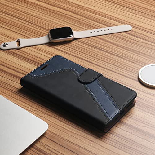 Étui cuir Samsung A32 housse portefeuille chic en éco-cuir noir haut de gamme - 6