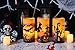 DRomance Halloween LED Flameless Pillar Candles Battery Operated with 6 Hour Timer Set of 3 Orange Wax Warm Light Flickering Witch Bats Castle Spooky Decals Halloween Decor Gifts(3 x 6 Inch)