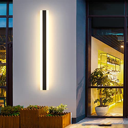 Éclairage mural moderne porche et patio luminaire LED extérieur noir 120cm