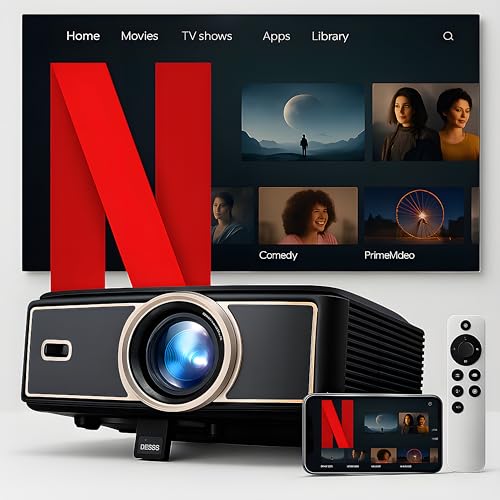Unicview Dess C5 Pro Proiettore, [Google TV e 1500 ANSI], Innovativo sistema di auto-sollevamento motorizzato, HDR, Google TV certificato, supporto 4K con WiFi 6 e Bluetooth, messa a fuoco automatica
