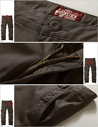 Image of Match Men's Wild Retro Multi-Pockets Utility Casual Cotton Cargo Trousers #3357