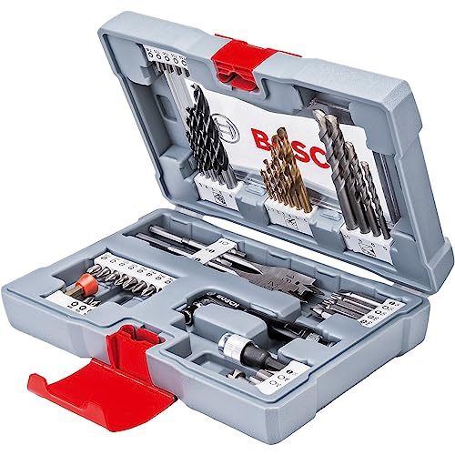 Bosch Home And Garden 49 Pezzi Set Bit/Punte Premium X-Line , Per Calcestruzzo, Punte Piastrelle, Portabit Universale, Fermo Di Profondità, Avvitatore