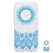 Produktbild HopMore Huawei P Smart Hülle Silikon Transparent Durchsichtig Clear Design Muster Bumper Slim Handyhülle Tasche Schale Hüllen Case Cover Pour Huawei P Smart (aka Enjoy 7S) - Blau Mandala